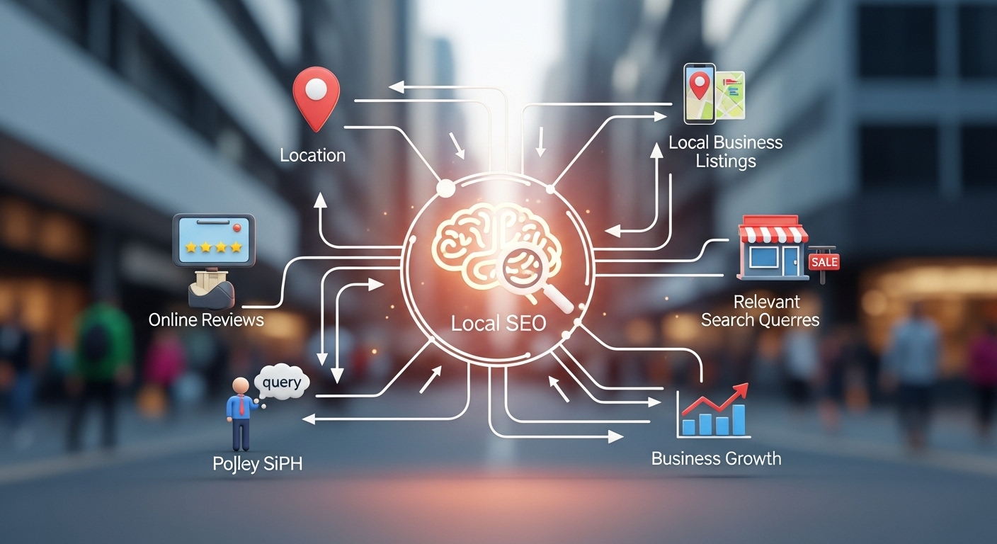 local seo strategy showing google map rankings and nearby business results