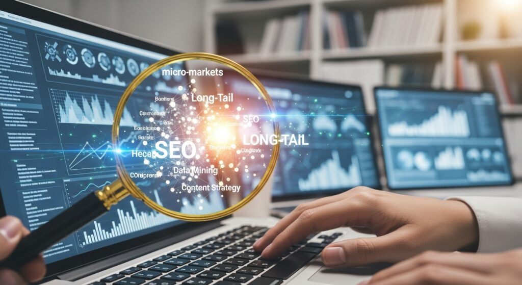 seo tools dashboard used for niche keyword discovery and analysis